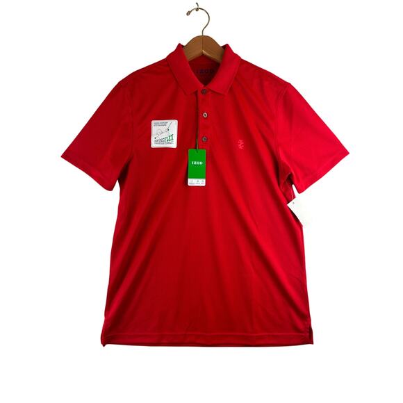 Izod Golf Short Sleeve Polo Men Small Red Swing Flex Cool UPF 15 Performance NWT - Picture 1 of 12